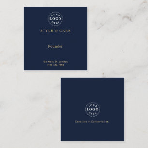 Classic Navy Blue Calling Card Elegant Design