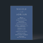 Classic Navy Blue Elegant Wedding Program<br><div class="desc">Elegant wedding program featuring traditional serif fonts in a simple layout.</div>