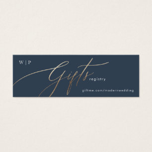 Classic Navy Blue Elegant White Gold Gift Reg