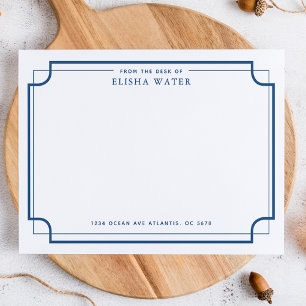 Classic Navy Blue Frame Stationery Card