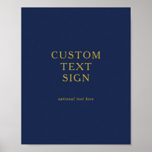 Classic Navy Blue Gold Cards and Gifts Custom Poster
