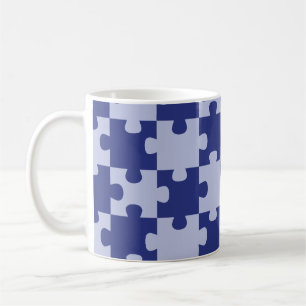 Classic Navy Blue Jigsaw Puzzle Tile Seamless  Coffee Mug