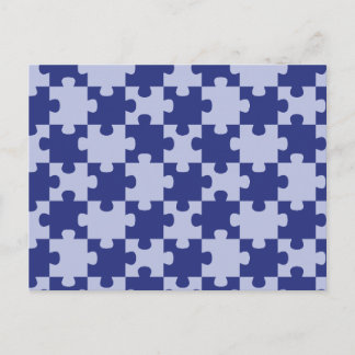 Classic Navy Blue Jigsaw Puzzle Tile Seamless  Postcard