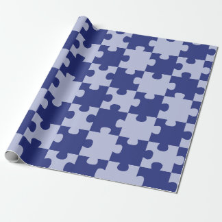 Classic Navy Blue Jigsaw Puzzle Tile Seamless Wrapping Paper