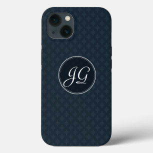 Classic Navy Blue Pattern Custom Monogram iphone 6 Case
