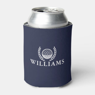 Classic Navy Blue Personalised Name Monogram Can Cooler