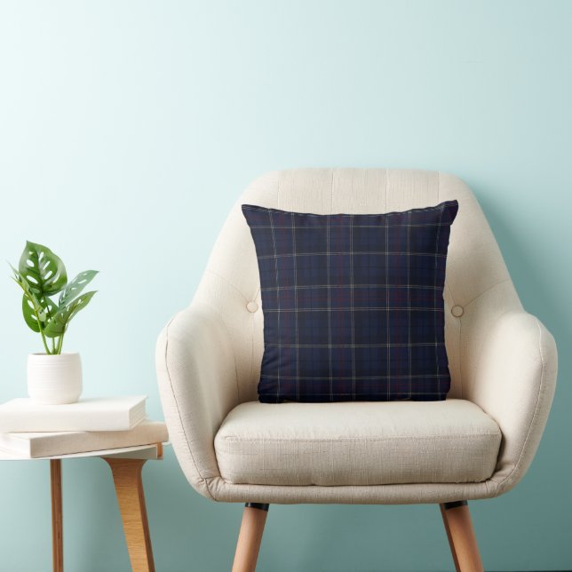 Classic Navy Blue Plaid Christmas Cushion (Chair)