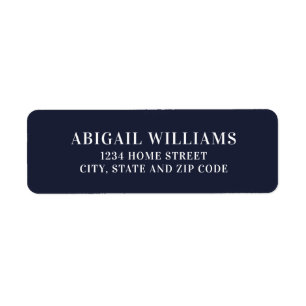 Classic Navy Blue Return Address Label