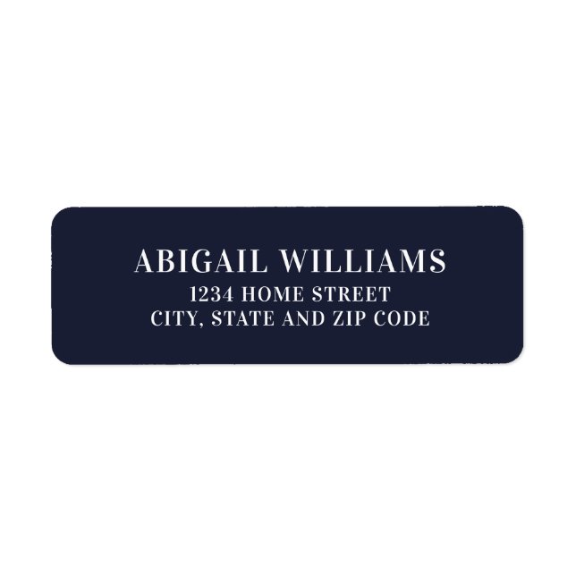 Classic Navy Blue Return Address Label (Front)