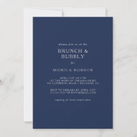 Classic Navy Blue Silver Brunch and Bubbly Shower