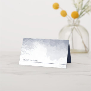Classic Navy Blue Smoke Wedding Wedding Place Card