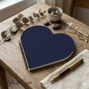 Classic Navy Blue Spiral-Bound Heart Shaped Notebook