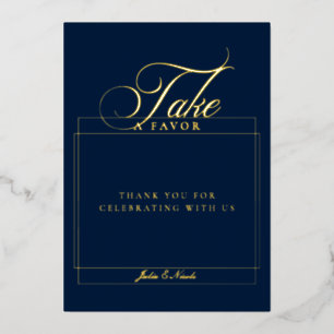 Classic Navy Blue Take A Favour Wedding Sign
