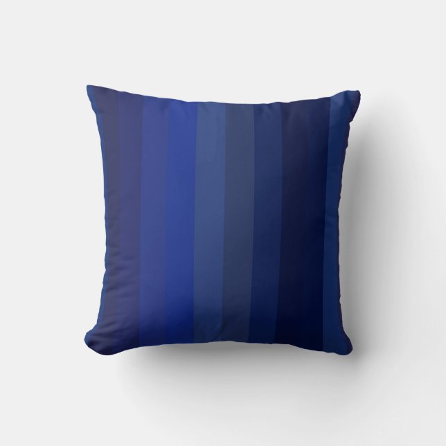 Classic Navy & Cobalt Vertical Stripes Cushion (Front)