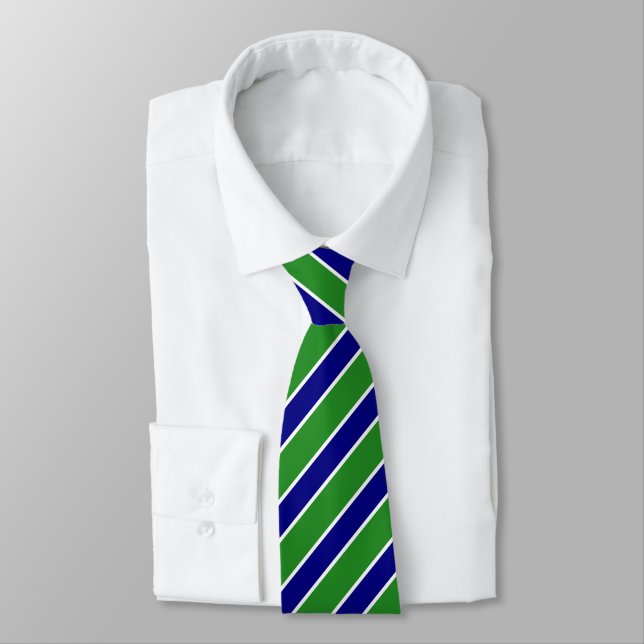 Classic Navy Forest Green Father's Day Tie (Tied)