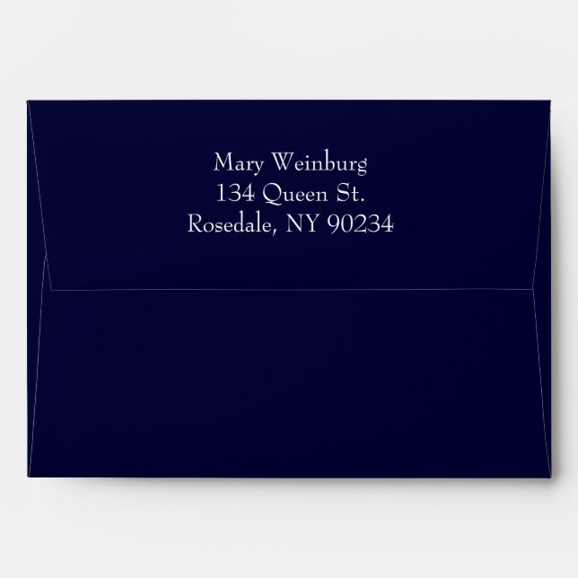 Classic Navy Invitation Envelope. Envelope (Back (Top Flap))