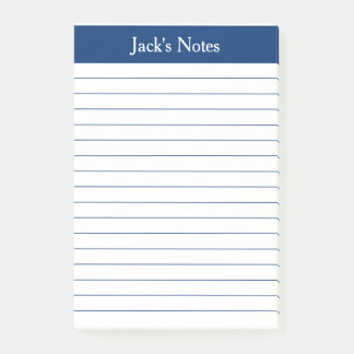 Classic Navy Lined Personalised Post-it Notes