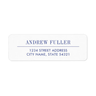 Classic Navy Return Address Label