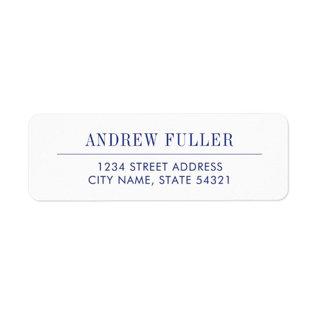 Classic Navy Return Address Label (Front)