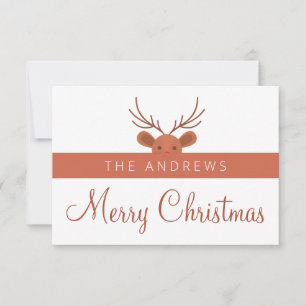 Classic navy Tartan Plaid Merry Christmas Thank Yo Thank You Card