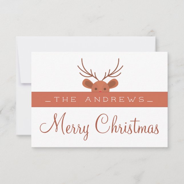 Classic navy Tartan Plaid Merry Christmas Thank Yo Thank You Card (Front)