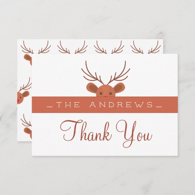Classic navy Tartan Plaid Merry Christmas Thank Yo Thank You Card (Front/Back)