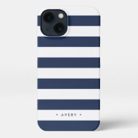 Classic Navy & White Stripe Personalised