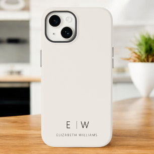 Classic Neutral Modern Minimalist Monogram Name Case-Mate iPhone 14 Case
