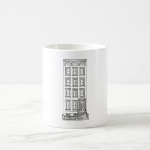 Classic New York Stoop Apartment Drawing  Coffee Mug