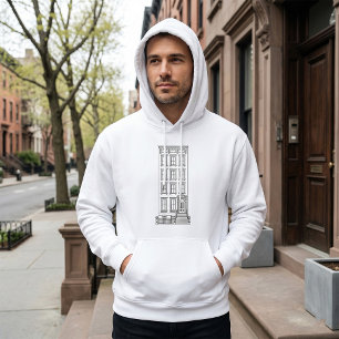 Classic New York Stoop Apartment Drawing  Hoodie