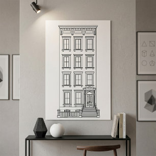 Classic New York Stoop Apartment Drawing Poster