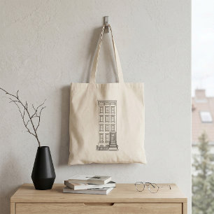 Classic New York Stoop Apartment Drawing Tote Bag