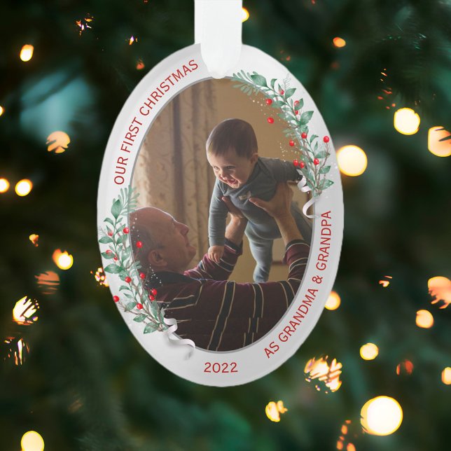 Classic Newborn 1st Christmas Grandparents  Ornament (Creator Uploaded)