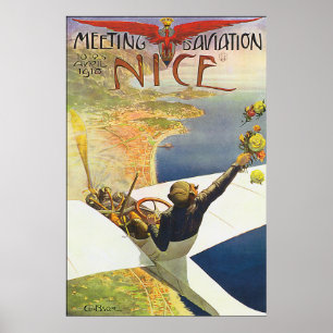 Classic Nice France Aviation Poster