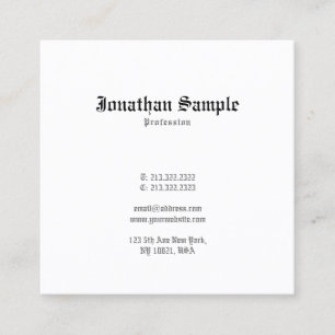 Classic Nostalgic Creative Design Old English Font Square Business Card