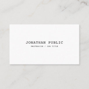 Classic Nostalgic Look Cool Design Sleek Plain Business Card