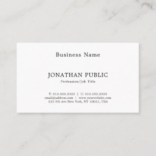 Classic Nostalgic Look Elegant Minimalistic Plain Business Card