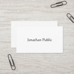Classic Nostalgic Look Plain Calligraphic Typed Business Card