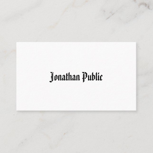 Classic Nostalgic Look Plain Professional Elegant Business Card (Front)