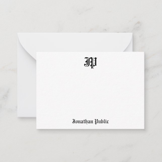 Classic Nostalgic Old English Calligraphy Monogram Card (Front)