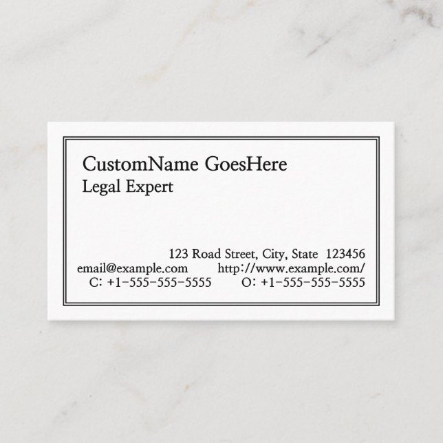 Classic, Nostalgic & Traditional Business Card (Front)