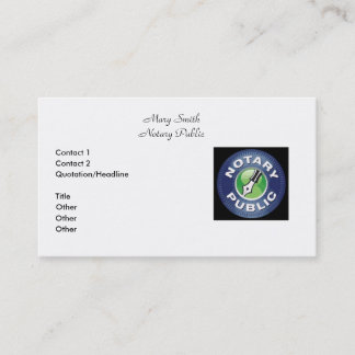 Classic Notary Public Business Cards
