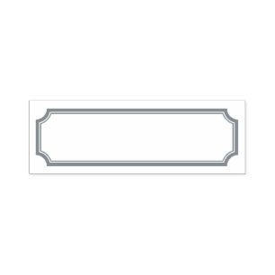 Classic Notched Border Blank Label Stamp