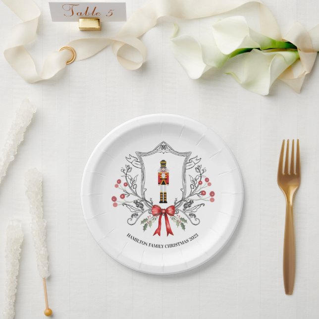 Classic Nutcracker Crest   Paper Plate (Wedding)