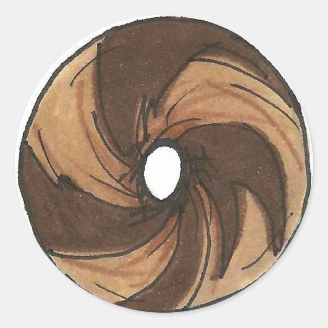 Classic NYC Breakfast Deli Marble Rye Bagel Foodie Round Sticker (Front)