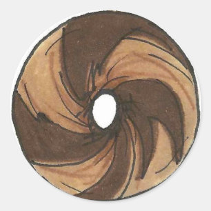 Classic NYC Breakfast Deli Marble Rye Bagel Foodie Round Sticker