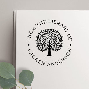 Classic Oak Tree from the Library of Bookplate Self-inking Stamp