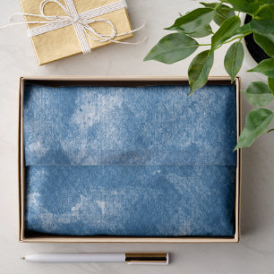 Classic Ocean Blue Abstract Watercolor Pattern Tissue Paper