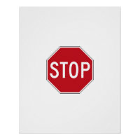 Classic Octagon Red Stop Sign Graphic Decor