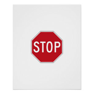 Classic Octagon Red Stop Sign Graphic Decor